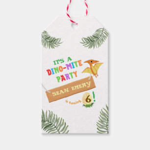 Étiquettes-cadeau Couleur du ciel : Dinosaure magnifique Invitation
