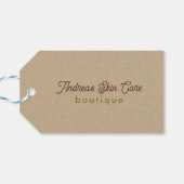 Étiquettes-cadeau Couleur naturelle texture de ligne classique (Dos Horizontal)