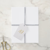 Étiquettes-cadeau Couleur Or Monogramme Initiale Classique Professio (Avec de la ficelle)