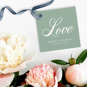 Étiquettes Cadeau Couleur personnalisée Elegant Cursive Love Mariage