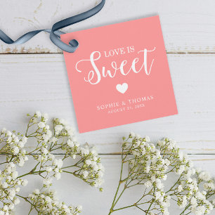 Étiquettes Cadeau Couleur Personnalisée Mariage L'amour est doux