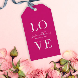 Étiquettes-cadeau Couleur personnalisée verticale Mariage d'amour él
