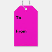 Étiquettes-cadeau Couleur solide rose chaud (Dos)