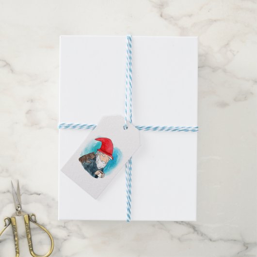 Étiquettes-cadeau Couleur traditionnelle suédoise Tomten Noël (Avec de laficelle)