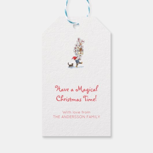 Étiquettes-cadeau Couleur traditionnelle suédoise Tomten Noël (Dos)