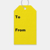 Étiquettes-cadeau Couleur uni jaune canari (Dos)
