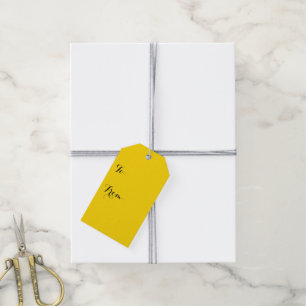 Étiquettes-cadeau Couleur uni jaune du bus scolaire