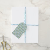 ÉTIQUETTES-CADEAU COULEURS D'ARGENT VERT BLEU (Avec de laficelle)