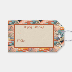 Étiquettes-cadeau Couleurs d'automne douillettes Art numérique Abstr