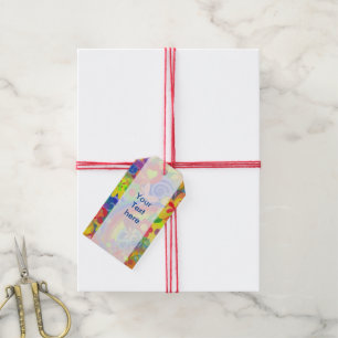 Étiquettes-cadeau Couleurs de l'énergie des fleurs + votre texte