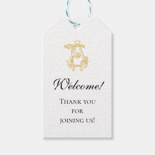 Étiquettes-cadeau COULEURS ÉDITABLES AE Monogramme EA Logo Favoriser