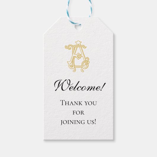 Étiquettes-cadeau COULEURS ÉDITABLES AE Monogramme EA Logo Favoriser (Devant)