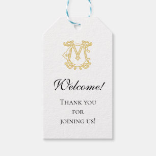 Étiquettes-cadeau COULEURS ÉDITABLES CM Monogramme MC Logo Favoriser