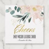 ÉTIQUETTES CADEAU COULEURS MARIAGES SOFT BLUSH FLORAL BUNCH WATERCOL (Devant)