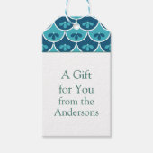 Étiquettes-cadeau Couleurs sur mesure florales de pétoncle (Devant)