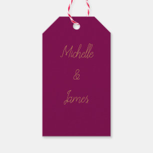 Étiquettes-cadeau Couleurs Vin & Or Professionnel Tendance Moderne