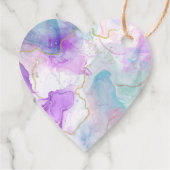 Étiquettes Cadeau Couleurs violettes, vertes, roses, élégantes (Dos)