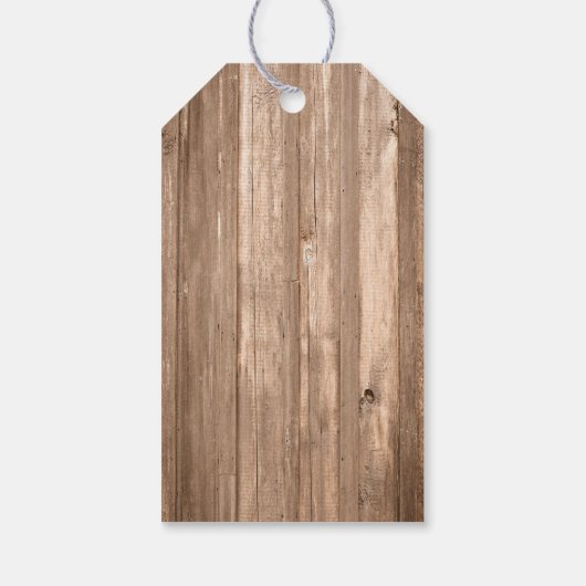 Étiquettes-cadeau Country Rustic Monogram Branche & Mariage bois (Dos)