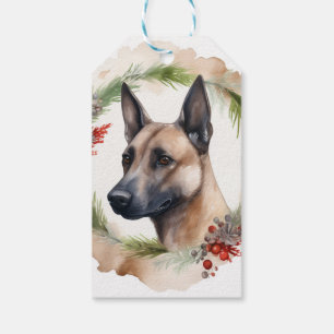 Étiquettes-cadeau Coupe de Fête de la couronne de Noël Malinoi