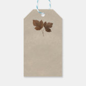 Étiquettes-cadeau Coupe d'or Feuilles d'automne en cuivre élégant (Dos)