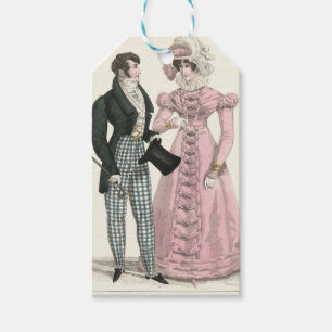 Étiquettes-cadeau Couple Mariage Antique 1823 Homme Femme Mode