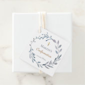 Étiquettes Cadeau Courbe bleue de confirmation (En situation)