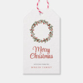 Étiquettes-cadeau Courbe de Noël Joyeux Classique (Devant)