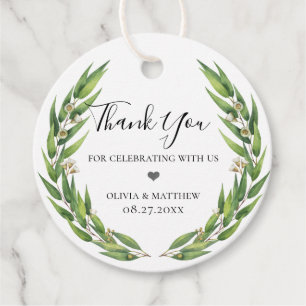 Étiquettes Cadeau Courbe d'Eucalyptus du Willow Flower