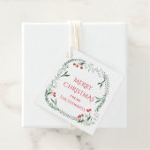 Étiquettes Cadeau Courbe rouge et verte Joyeux cadeau de Noël (En situation)