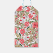 Étiquettes-cadeau Courbe rouge rouge rouge rustique orné de fleurs j (Dos)