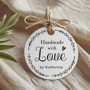 Étiquettes Cadeau Couronne botanique rustique fabriquée à la main av