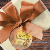 Étiquettes Cadeau Couronne d'action de grâces d'or des Feuilles et d