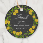 Étiquettes Cadeau Couronne de citron à l'aquarelle tableau noir cade (Devant)