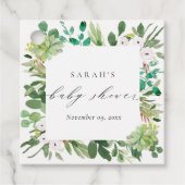 ÉTIQUETTES CADEAU COURONNE DE FEUILLES DE PLANTES SUCCULENTES AQUARE (Devant)