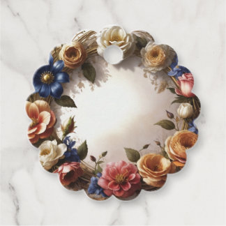 Étiquettes Cadeau Couronne de fleurs