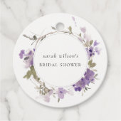 Étiquettes Cadeau Couronne de lilas de prairie rustique pour mariage (Devant)