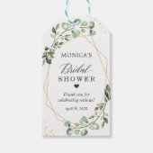 Étiquettes-cadeau Couronne de Mariage Eucalyptus Or Cadre (Devant)