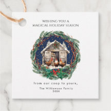 Couronne de Noël de coopérative de poulets de houx