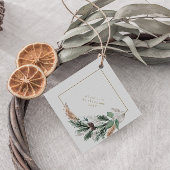 Étiquettes Cadeau Couronne de Noël Gray Joyeux