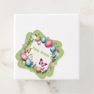 Étiquettes Cadeau Couronne de Pâques : Joyeuses Pâques
