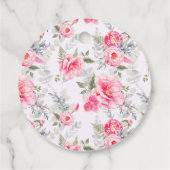 Étiquettes Cadeau Couronne de pivoines roses aquarelles Boho Merci (Dos)