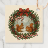 Étiquettes Cadeau Couronne De Vacances Anglaise Rétro Avec De Mignon (Dos)