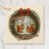 Étiquettes Cadeau Couronne De Vacances Anglaise Rétro Avec De Mignon (Devant)