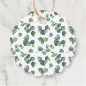 Étiquettes Cadeau Couronne d'eucalyptus en argent (Dos)