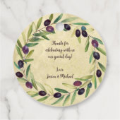 Étiquettes Cadeau Couronne d'huile d'olive infusée d'amour Mariage r (Dos)