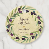 Étiquettes Cadeau Couronne d'huile d'olive infusée d'amour Mariage r (Devant)
