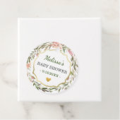 Étiquettes Cadeau Couronne florale chic verdure Baby Shower Sprinkle (En situation)
