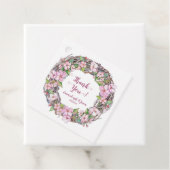 Étiquettes Cadeau Couronne florale rose de printemps Merci (En situation)