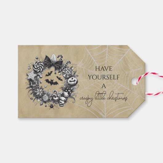 Étiquettes-cadeau Couronne Macabre (Devant (Horizontal))