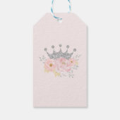 Étiquettes-cadeau Couronne Princesse Bébé Fille 1er anniversaire Arg (Dos)